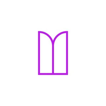 Vector Logo Letter Pink Line M Stock Illustration