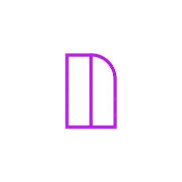 Vector Logo Letter Pink Line N Stock Illustration