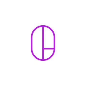 Vector Logo Letter Pink Line O Stock Illustration