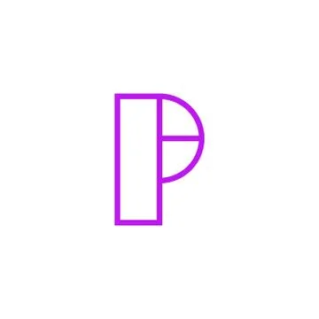 Vector Logo Letter Pink Line P Stock Illustration