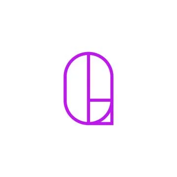Vector Logo Letter Pink Line Q Stock Illustration