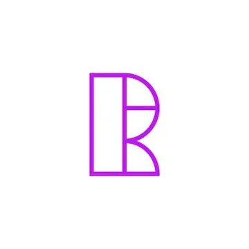 Vector Logo Letter Pink Line R Stock Illustration