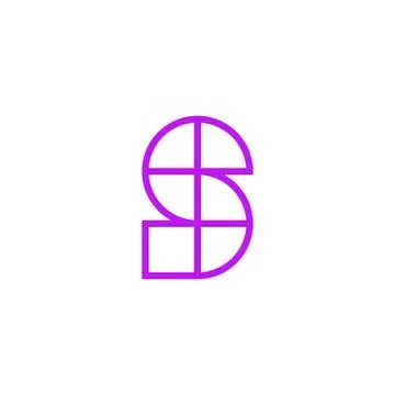 Vector Logo Letter Pink Line S Stock Illustration