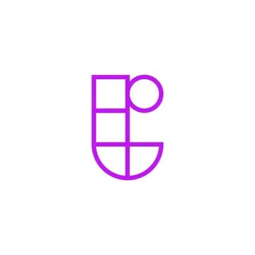 Vector Logo Letter Pink Line T Stock Illustration
