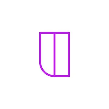 Vector Logo Letter Pink Line U Stock Illustration