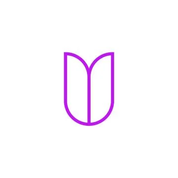 Vector Logo Letter Pink Line V Stock Illustration