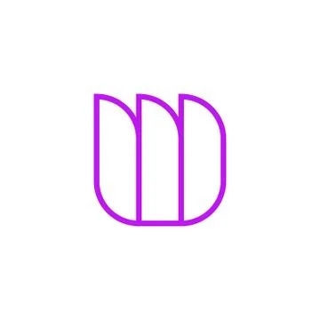 Vector Logo Letter Pink Line W Stock Illustration