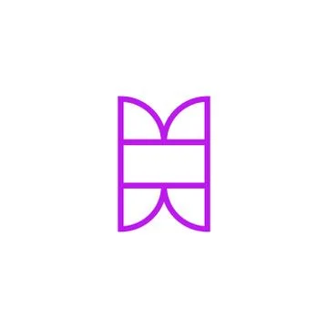 Vector Logo Letter Pink Line X Ilustración de archivo