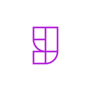 Vector Logo Letter Pink Line Y Stock Illustration