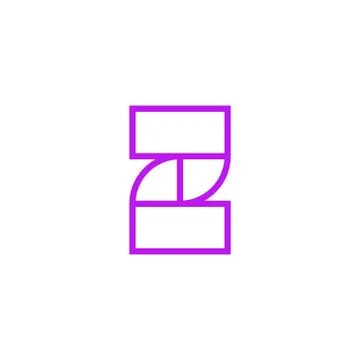 Vector Logo Letter Pink Line Z Stock Illustration