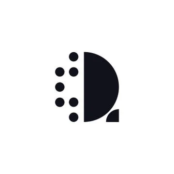Vector Logo Letter Q Black and White Stock Illustration