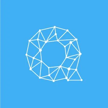 Vector Logo Letter Q Dots Lines Stock Illustration