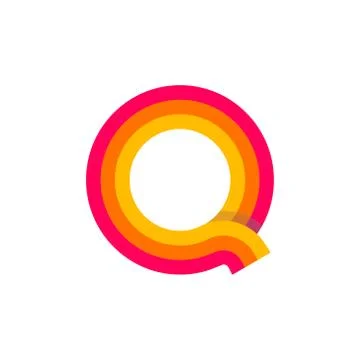 Vector Logo Letter Q Red Glowing Stock Illustration