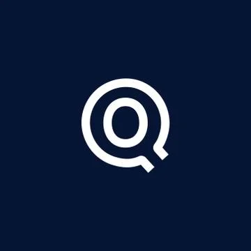 Vector Logo Letter Q White Lines Stock Illustration
