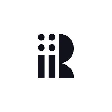 Vector Logo Letter R Black and White Ilustración de archivo