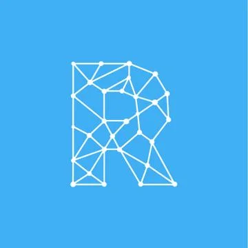 Vector Logo Letter R Dots Lines イラスト素材