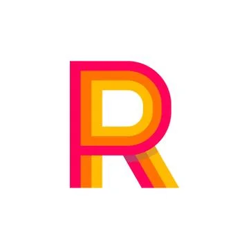 Vector Logo Letter R Red Glowing Stock Illustration
