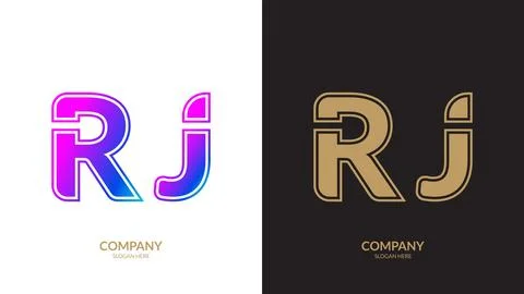 Vector logo for letter RJ design template Stock Illustration