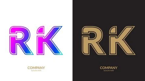 Vector logo for letter RK design template Stock Illustration