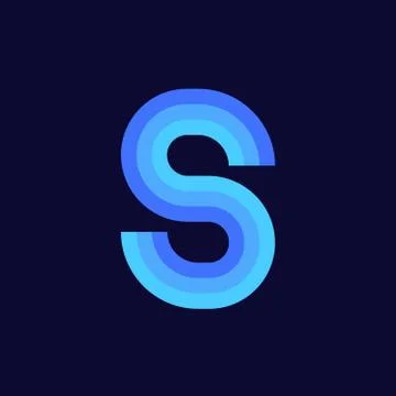 Vector Logo Letter S Blue Glowing Stock Illustration