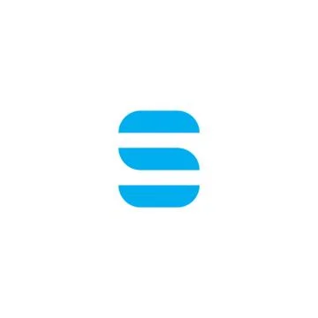 Vector Logo Letter S Blue Stripes Stock Illustration