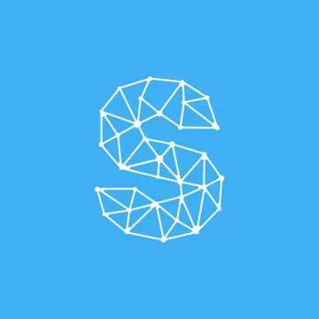 Vector Logo Letter S Dots Lines Stock Illustration