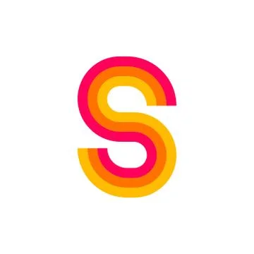Vector Logo Letter S Red Glowing Stock Illustration