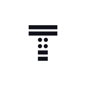 Vector Logo Letter T Black and White Stock Illustration