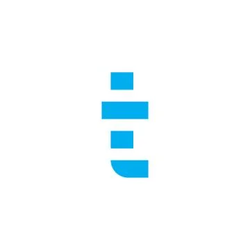 Vector Logo Letter T Blue Stripes Stockillustratie