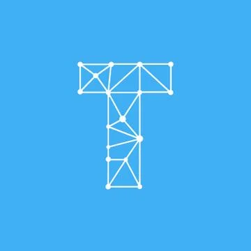 Vector Logo Letter T Dots Lines Stock Illustration