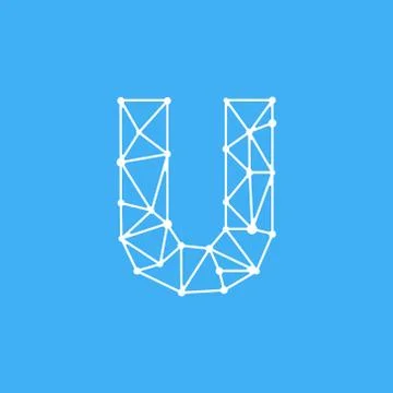Vector Logo Letter U Dots Lines Stock Illustration