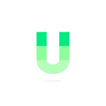 Vector Logo Letter U Green Energy Battery Stock Illustration