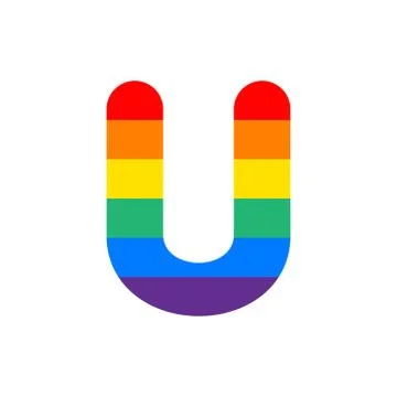 Vector Logo Letter U Rainbow Stock Illustration