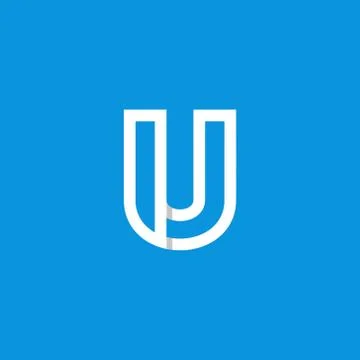 Vector Logo Letter U White Stock Illustration