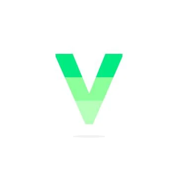 Vector Logo Letter V Green Energy Battery Stock Illustration