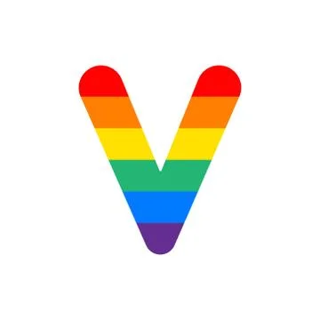Vector Logo Letter V Rainbow Stock Illustration