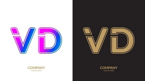 Vector logo for letter VD design template Stock Illustration