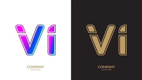 Vector logo for letter Vi design template Stock Illustration