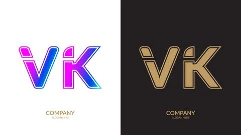 Vector logo for letter VK design template Stock Illustration