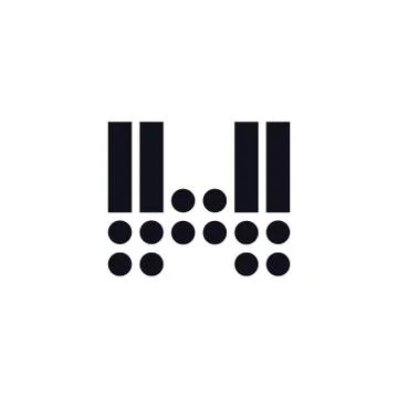 Vector Logo Letter W Black and White Stock Illustration
