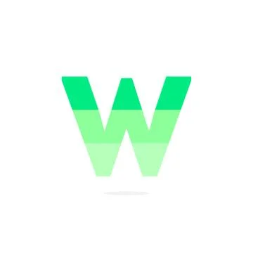 Vector Logo Letter W Green Energy Battery Stock Illustration