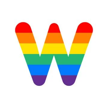 Vector Logo Letter W Rainbow Stock Illustration