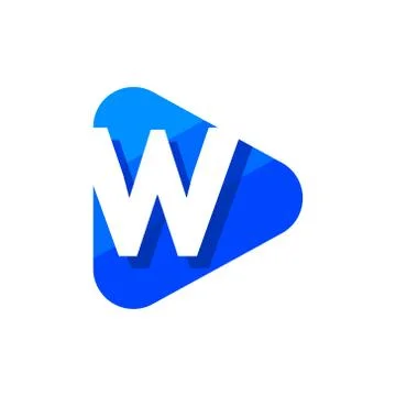Vector Logo Letter W Triangle Stock Illustration
