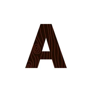 Vector Logo Letter A Wood Texture Stock Illustration