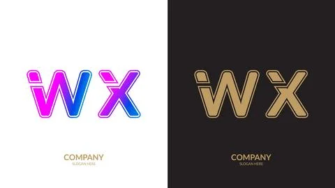 Vector logo for letter WX design template Stock Illustration