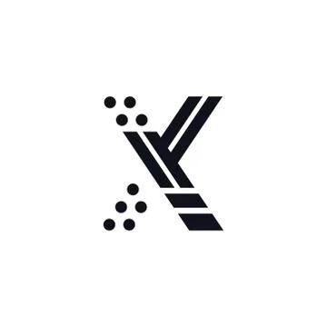 Vector Logo Letter X Black and White Stock Illustration