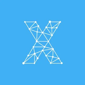 Vector Logo Letter X Dots Lines Stock Illustration