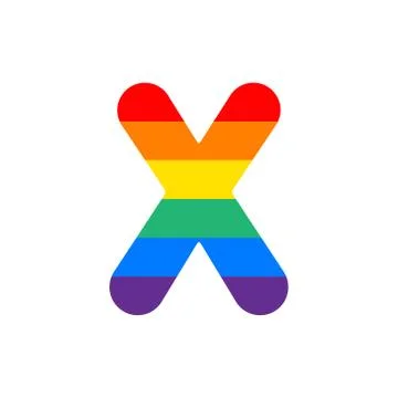 Vector Logo Letter X Rainbow Stockillustratie