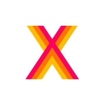 Vector Logo Letter X Red Glowing Stock Illustration