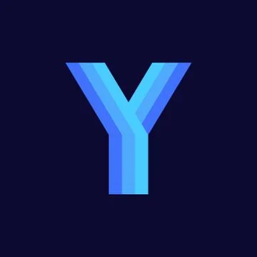 Vector Logo Letter Y Blue Glowing Illustrazione stock